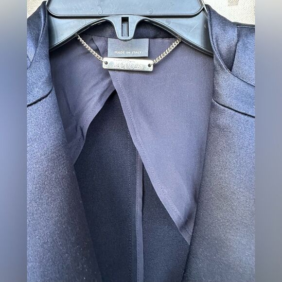 ALEXANDER MCQUEEN Midnight Blue Silk Tuxedo Blazer Jacket 38 - Picture 11 of 11